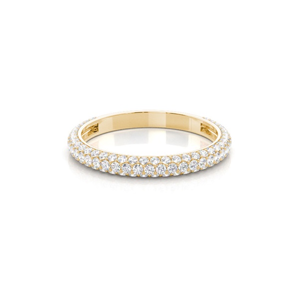 Pave Setting Round Diamond Three Quarter Eternity Ring