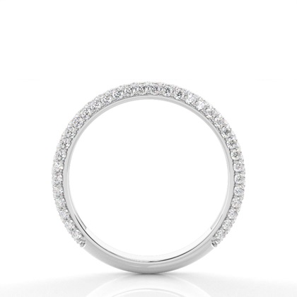 Pave Setting Round Diamond Three Quarter Eternity Ring