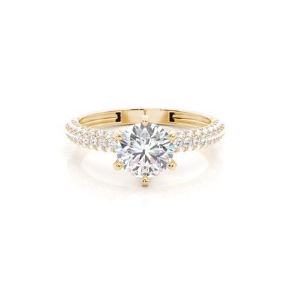 Yellow Gold Side Stone Diamond Engagement Rings