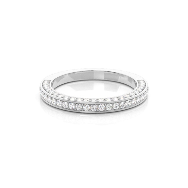 Pave Setting Half Eternity Diamond Ring