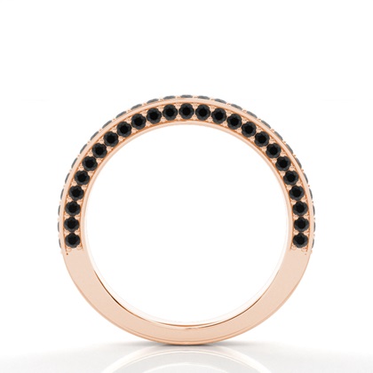 Pave Setting Half Eternity Black Diamond Ring