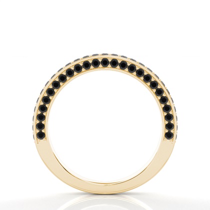 Pave Setting Half Eternity Black Diamond Ring