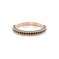 Pave Setting Half Eternity Black Diamond Ring