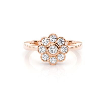 Rose Gold Diamond Cluster Rings