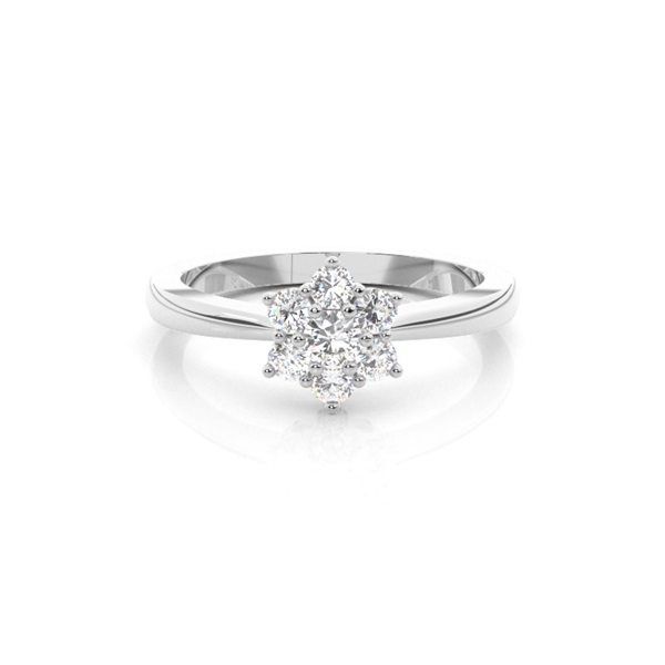 Prong Setting Round Diamond Cluster Ring