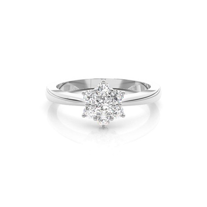 Silver Cluster Diamond Rings