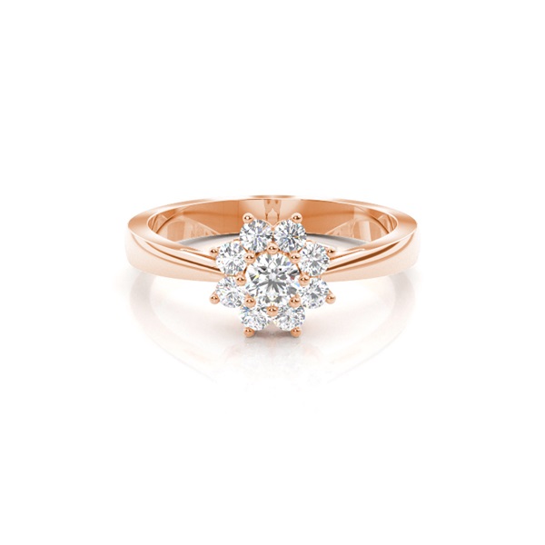 Prong Setting Round Diamond Cluster Ring