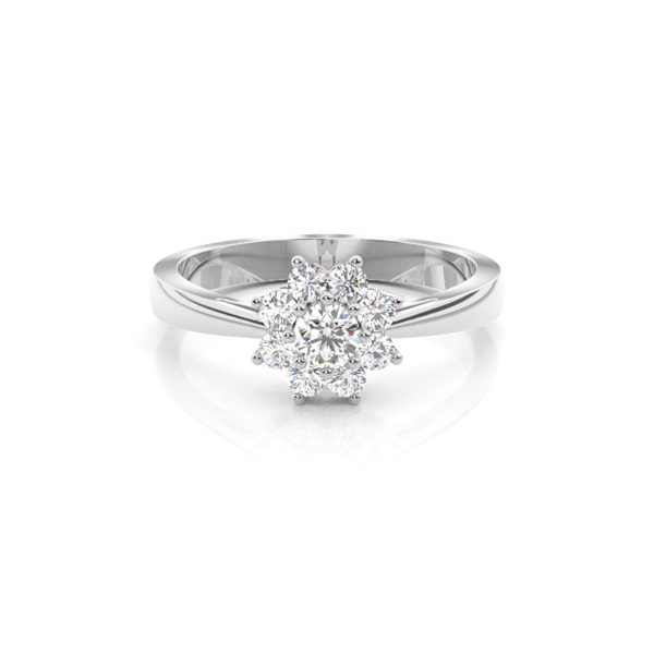 Prong Setting Round Diamond Cluster Ring