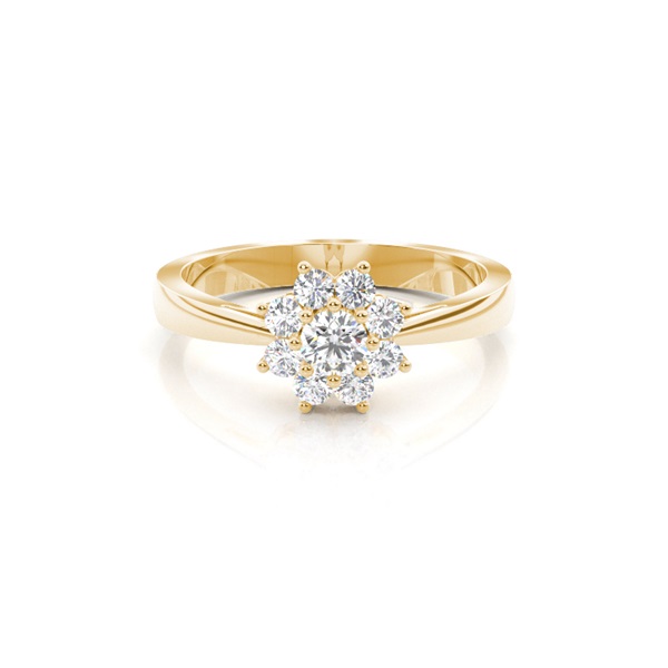 Prong Setting Round Diamond Cluster Ring