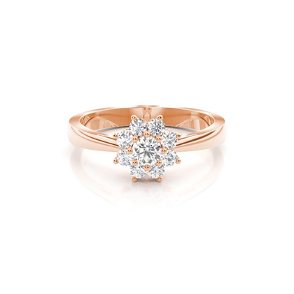 Rose Gold Cluster Diamond Engagement Rings