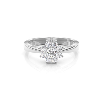 Prong Setting Round Diamond Cluster Ring