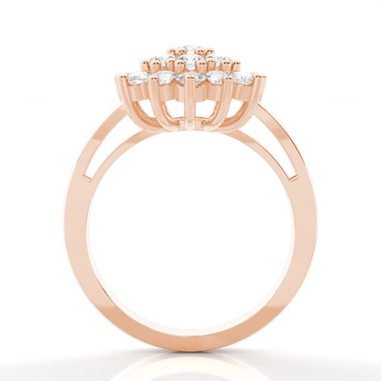 Rose Gold Cluster Diamond Engagement Rings