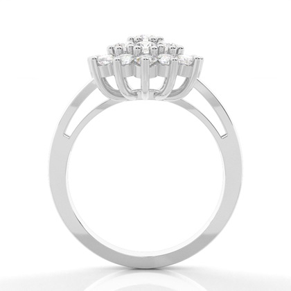 White Gold Cluster Diamond Engagement Rings