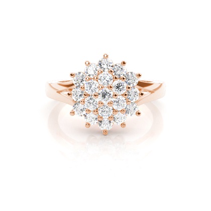 Rose Gold Diamond Cluster Rings