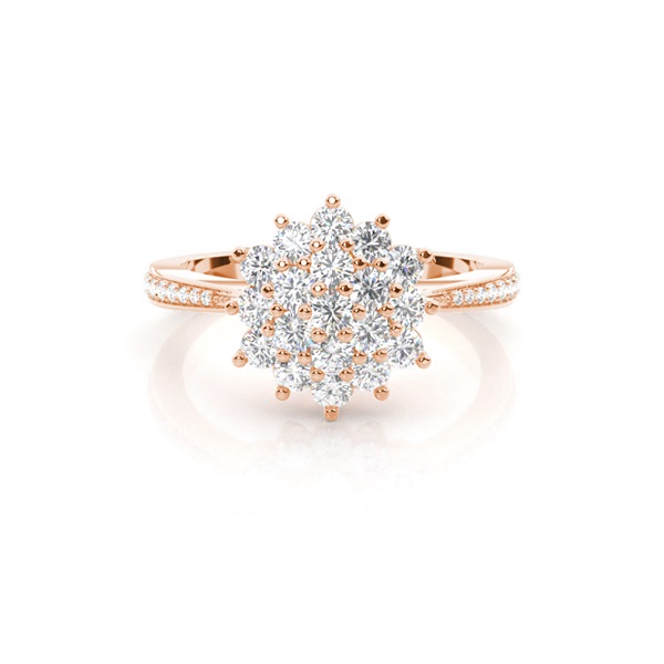 Prong Setting Round Diamond Cluster Ring