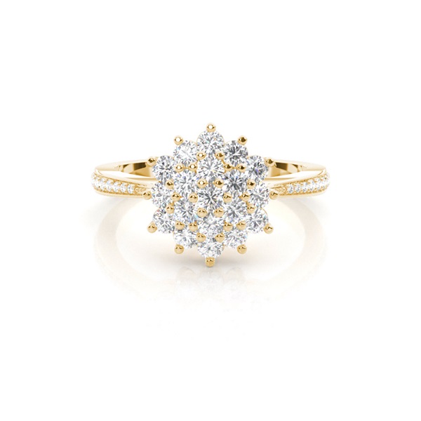 Prong Setting Round Diamond Cluster Ring