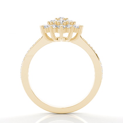 Yellow Gold Cluster Diamond Rings