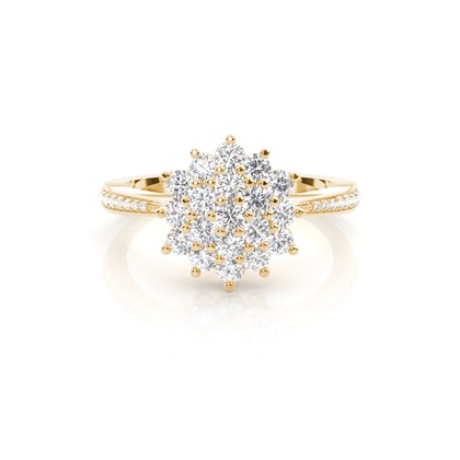 Yellow Gold Cluster Diamond Rings