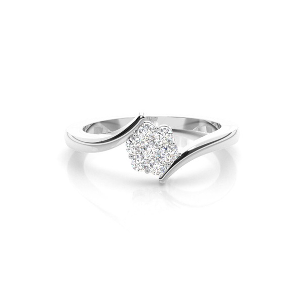 Pressure Setting Round Diamond Cluster Ring