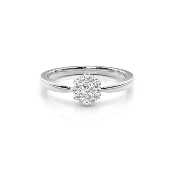 Pressure Setting Round Diamond Cluster Ring