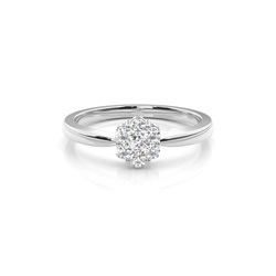 Pressure Setting Round Diamond Cluster Ring