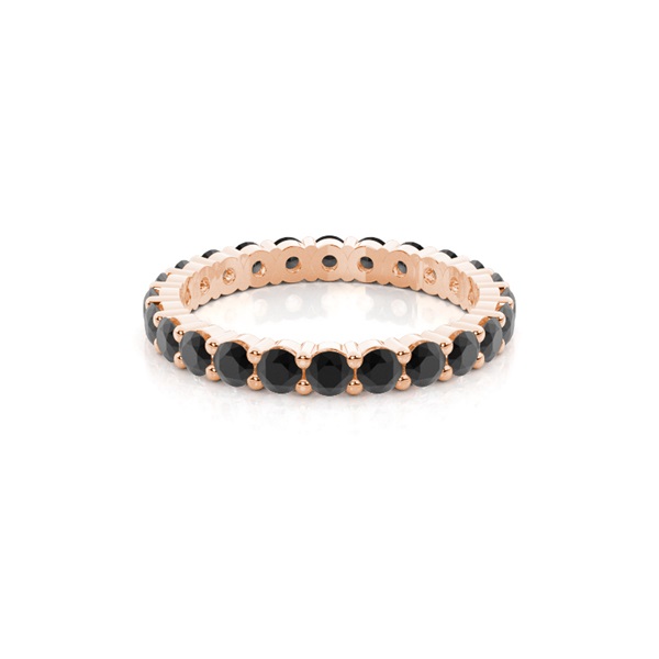 Prong Setting Full Eternity Black Diamond Ring