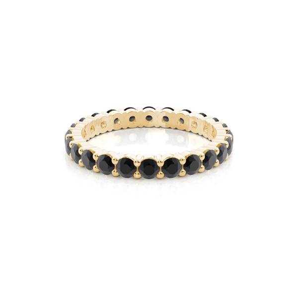 Prong Setting Full Eternity Black Diamond Ring