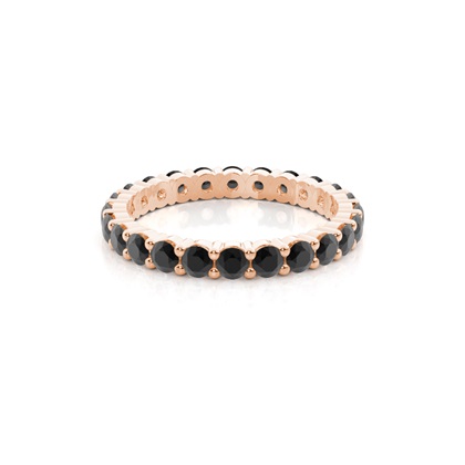 Prong Setting Full Eternity Black Diamond Ring