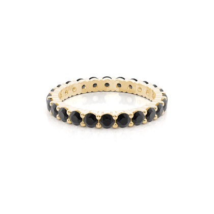 Prong Setting Full Eternity Black Diamond Ring