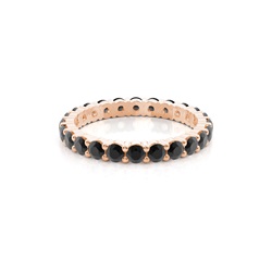 Prong Setting Full Eternity Black Diamond Ring