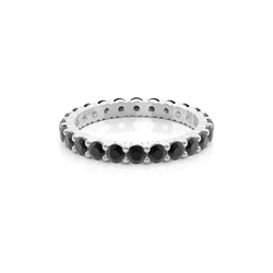 Memoire Schwarze Diamant Ring in Krappenfassung