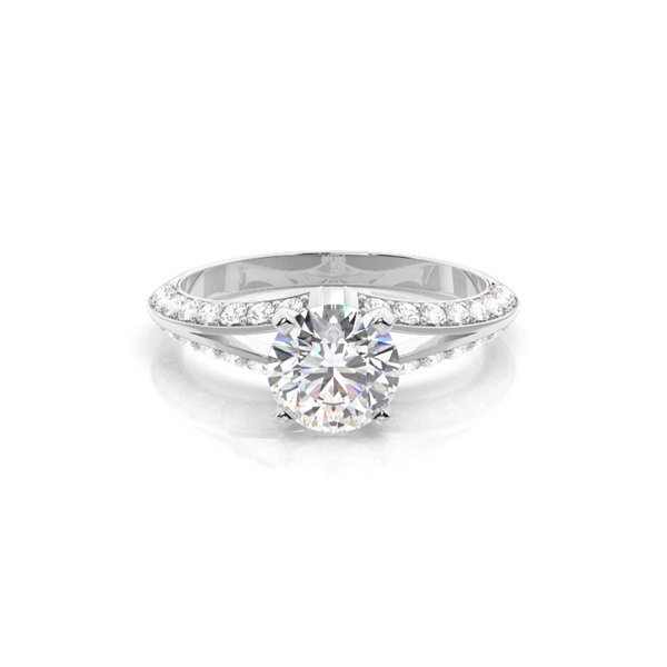 White Gold Side Stone Diamond Engagement Ring