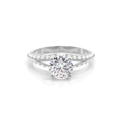 White Gold Side Stone Diamond Engagement Ring