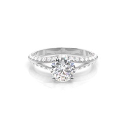 White Gold Side Stone Diamond Engagement Ring