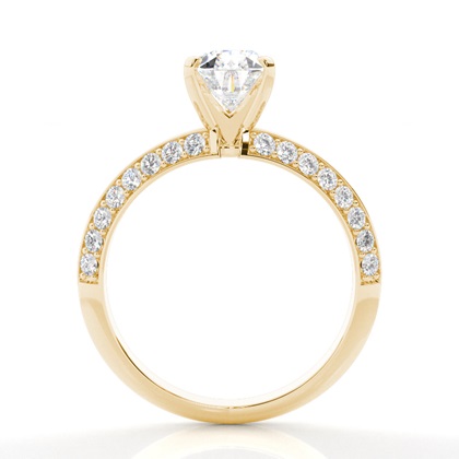 Yellow Gold Side Stone Diamond Rings