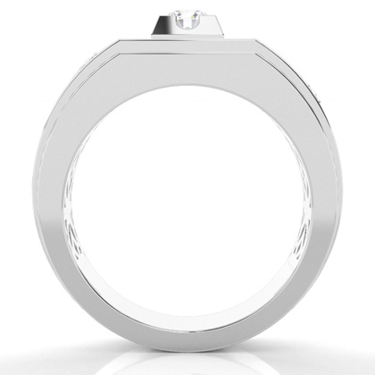 Prong Setting Round Diamond Mens Ring