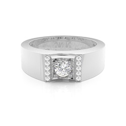 Brilliant Diamant Männerring in einer Krappenfassung