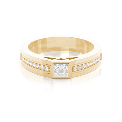Round Men's Diamond Rings