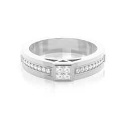 Brilliant Diamant Männerring in einer unsichtbarer Krappenfassung