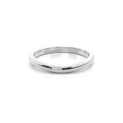 2.00mm Low Dome Profile Plain Shaped Wedding Band