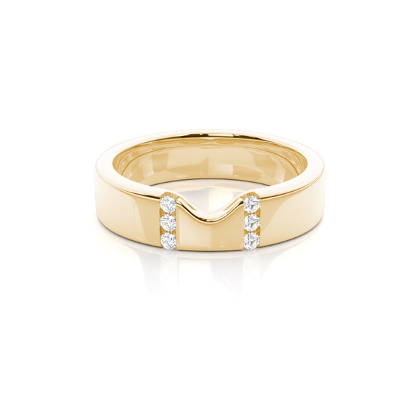 4.60mm Studded Flat Profile Diamond Shaped Band