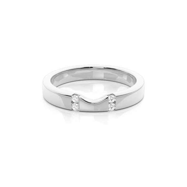 3.00mm Studded Flat Profile Diamond Shaped Band
