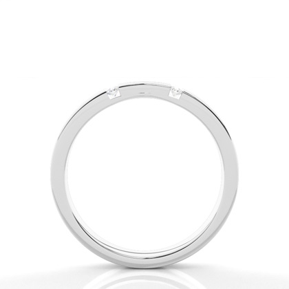 3.00mm Studded Flat Profile Diamond Shaped Band