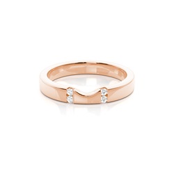 3.00mm Studded Flat Profile Diamond Shaped Band