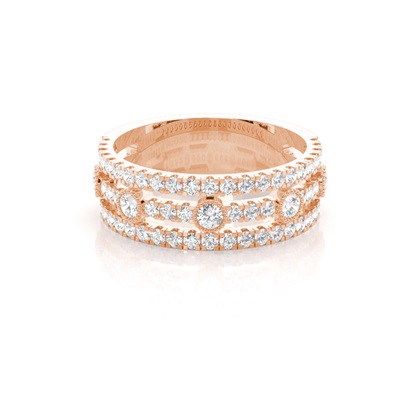 Rose Gold Diamond Anniversary Rings