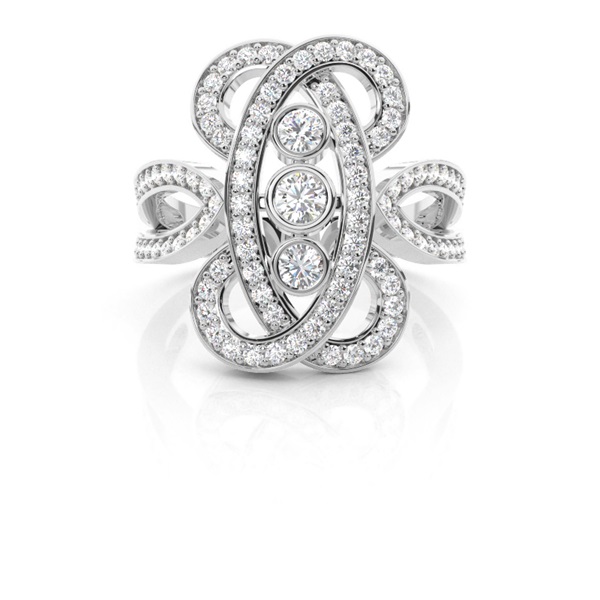Pave Setting Round Diamond Fashion Ring