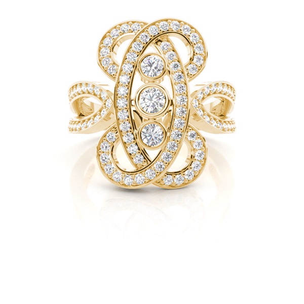Pave Setting Round Diamond Fashion Ring