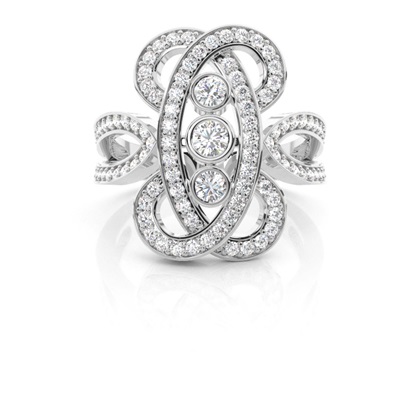 Pave Setting Round Diamond Fashion Ring
