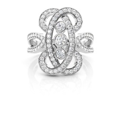 Runder Fashion Diamant Ring in einer Pavefassung 