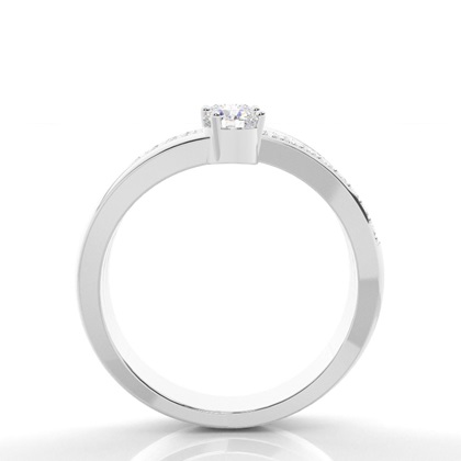 Pave Setting Round & Princess Diamond Fashion Ring